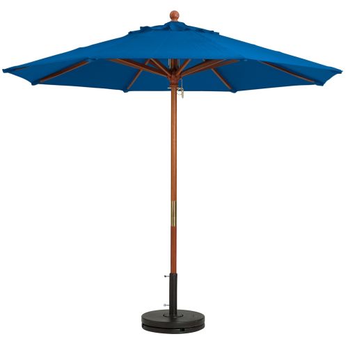 Grosfillex® Wooden Market Umbrella, 7 Feet, Pacific Blue